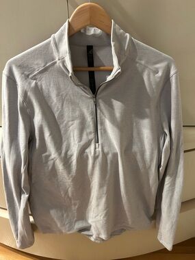 Men's Lululemon Soft Jersey Light Gray Quarter-Zip Sweater